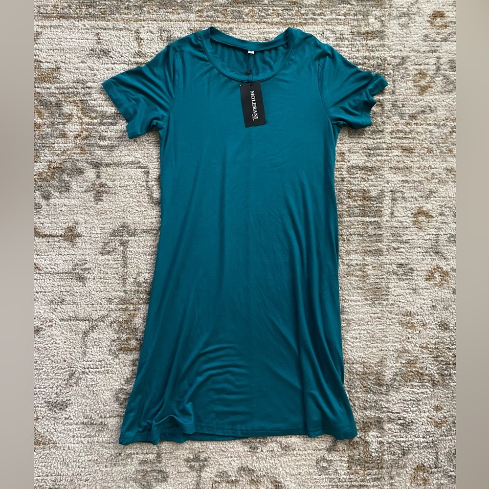 Molerani Round Neck Short Sleeve Mini Dress